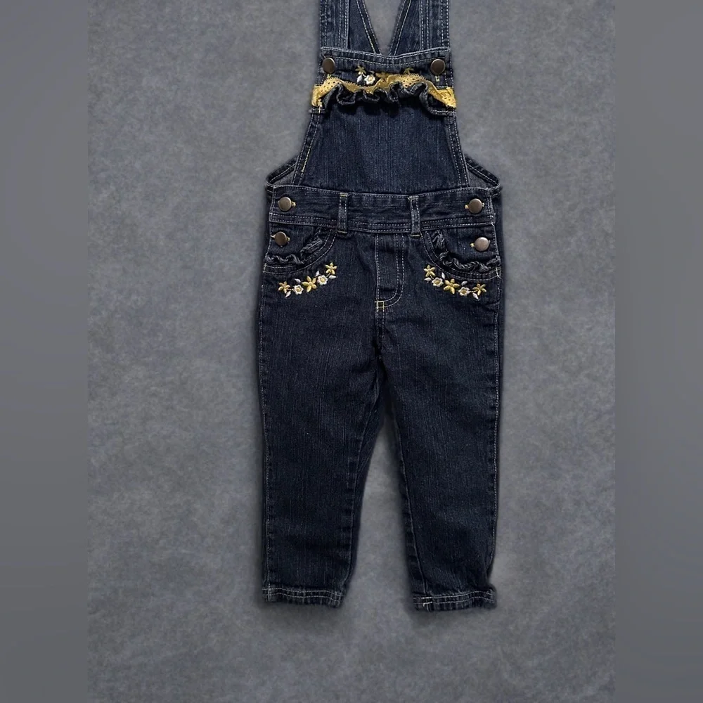 Lil Girl’s Denim Jumper Overalls Blue Size 2T